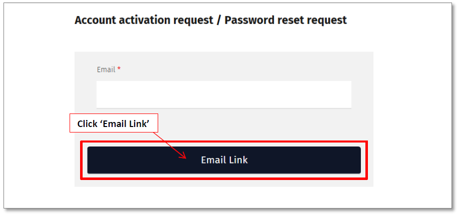Account activation request - Email link button